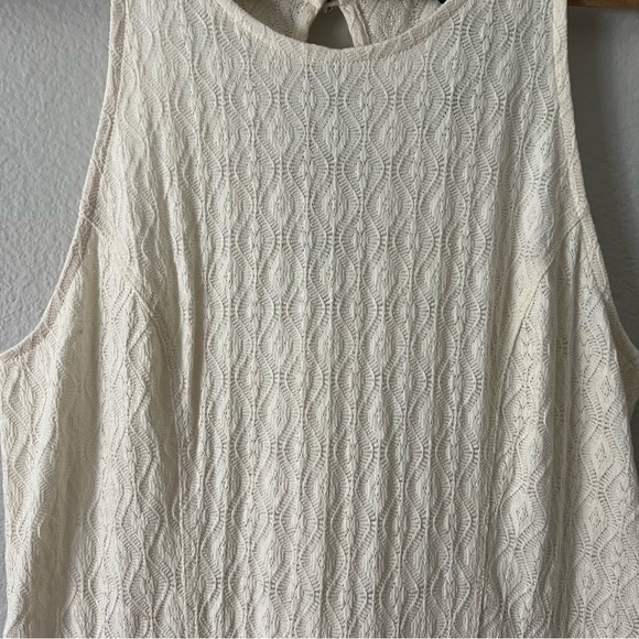 Jessica Simpson Jacquard Skater dress sleeveless Matelasse Antique White Small - Picture 4 of 13